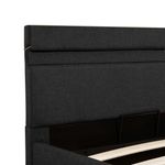 Casa si Gradina - Mobilier - Paturi si accesorii - Paturi - Cadru pat hidraulic lada cu LED gri inchis 100x200cm textil - Infinity.ro