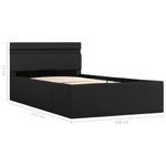 Casa si Gradina - Mobilier - Paturi si accesorii - Paturi - Cadru pat hidraulic lada cu LED gri inchis 100x200cm textil - Infinity.ro
