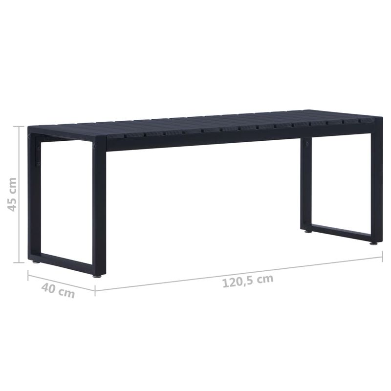 Casa si Gradina - Gradina si terasa - Mobilier exterior - Bancute de gradina - Banca de gradina, negru, 120,5 cm, placa PS - Infinity.ro