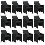 Casa si Gradina - Gradina si terasa - Mobilier exterior - Seturi mobila gradina - Set mobilier de exterior cu perne, 13 piese, negru, poliratan - Infinity.ro
