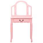 Casa si Gradina - Mobilier - Comode si corpuri - Masute de toaleta - Masa toaleta cu taburet, roz, 65x36x128 cm, lemn paulownia, MDF - Infinity.ro