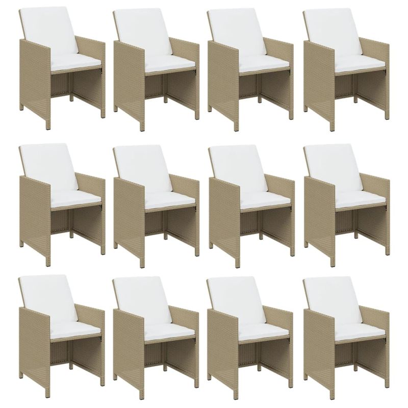 Casa si Gradina - Gradina si terasa - Mobilier exterior - Seturi mobila gradina - Set mobilier de exterior cu perne, 13 piese, bej, poliratan - Infinity.ro