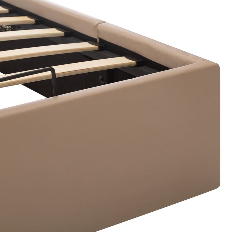 Casa si Gradina - Mobilier - Paturi si accesorii - Paturi - Cadru pat hidraulic cu lada cappuccino 90x200cm piele ecologica - Infinity.ro