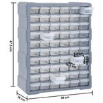 Casa si Gradina - Constructii - Depozitare, transport si protectie - Organizatoare si cutii scule - Organizator cu 60 de sertare, 38 x 16 x 47,5 cm, gri - Infinity.ro