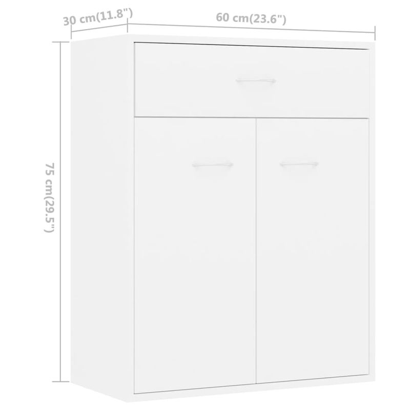 Casa si Gradina - Mobilier - Comode si corpuri - Comode - Servanta, alb, 60x30x75 cm, PAL - Infinity.ro