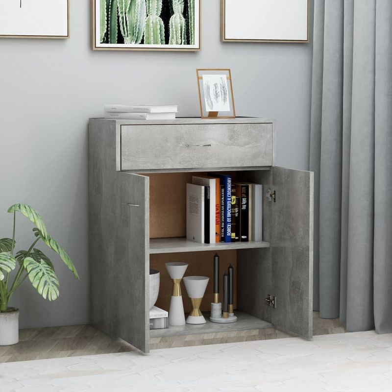 Casa si Gradina - Mobilier - Comode si corpuri - Comode - Servanta, gri beton, 60x30x75 cm, PAL - Infinity.ro