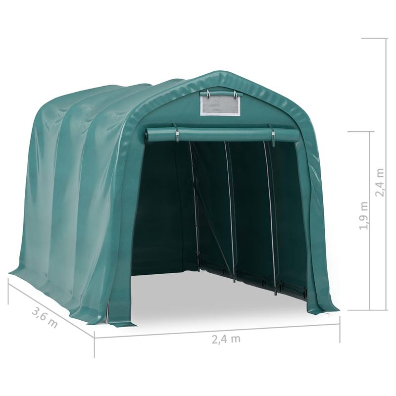 Casa si Gradina - Gradina si terasa - Umbrele si pavilioane - Pavilioane - Cort de garaj, verde, 2,4 x 3,6 m, PVC - Infinity.ro