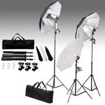 TV, Audio-Video si Foto - Aparate foto si accesorii - Accesorii foto si video - Blitzuri - Kit studio foto cu set de lumini și fundal, negru, mărime 500x300 cm - Infinity.ro