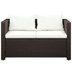 Casa si Gradina - Gradina si terasa - Mobilier exterior - Seturi mobila gradina - Set mobilier de gradina cu perne, 3 piese, maro, poliratan - Infinity.ro