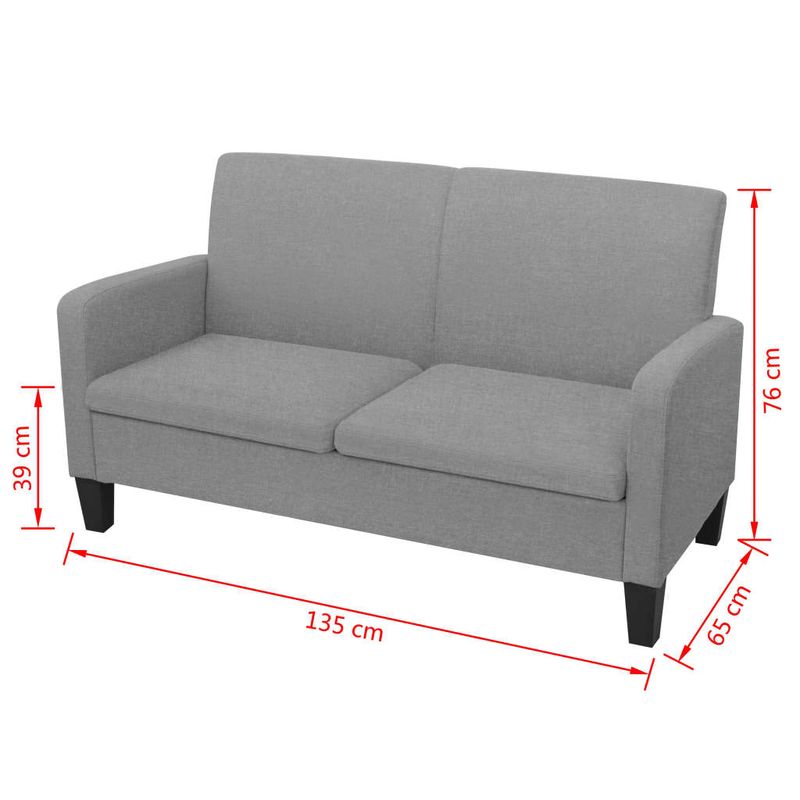 Casa si Gradina - Mobilier - Canapele si coltare - Canapele - Canapea cu 2 locuri, 135 x 65 x 76 cm, gri deschis - Infinity.ro