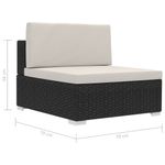 Casa si Gradina - Gradina si terasa - Mobilier exterior - Seturi mobila gradina - Set mobilier de gradina cu perne, 3 piese, negru, poliratan - Infinity.ro
