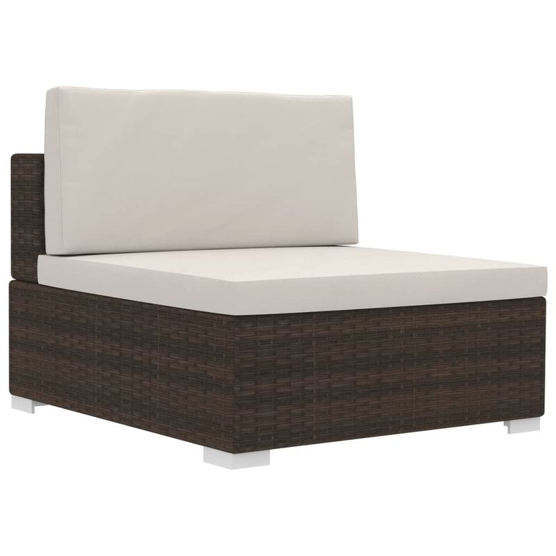 Casa si Gradina - Gradina si terasa - Mobilier exterior - Seturi mobila gradina - Set mobilier de gradina cu perne, 3 piese, maro, poliratan - Infinity.ro