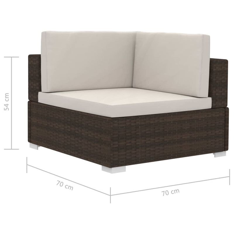 Casa si Gradina - Gradina si terasa - Mobilier exterior - Seturi mobila gradina - Set mobilier de gradina cu perne, 3 piese, maro, poliratan - Infinity.ro