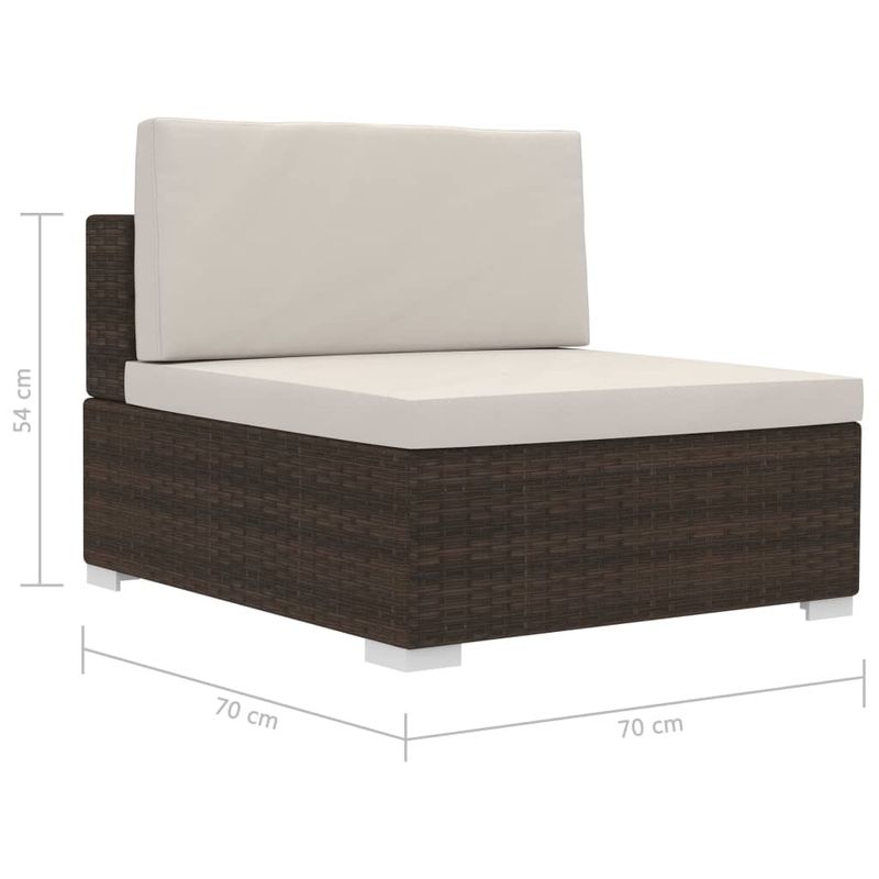 Casa si Gradina - Gradina si terasa - Mobilier exterior - Seturi mobila gradina - Set mobilier de gradina cu perne, 3 piese, maro, poliratan - Infinity.ro
