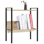 Casa si Gradina - Mobilier - Biblioteci si rafturi - Biblioteci - Etajera carti 2 rafturi negru/stejar 52x28x59 cm lemn prelucrat - Infinity.ro