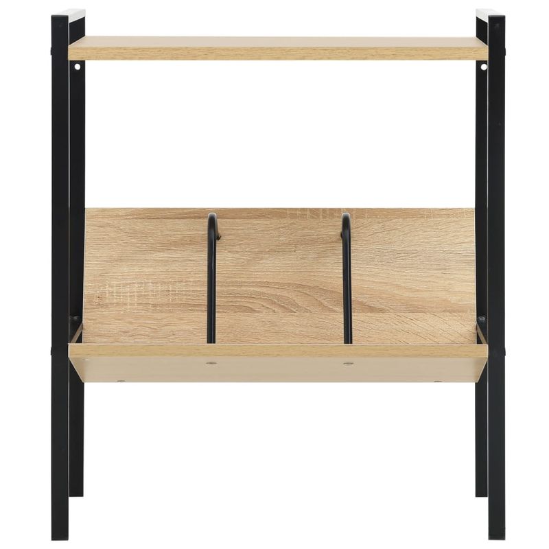 Casa si Gradina - Mobilier - Biblioteci si rafturi - Biblioteci - Etajera carti 2 rafturi negru/stejar 52x28x59 cm lemn prelucrat - Infinity.ro