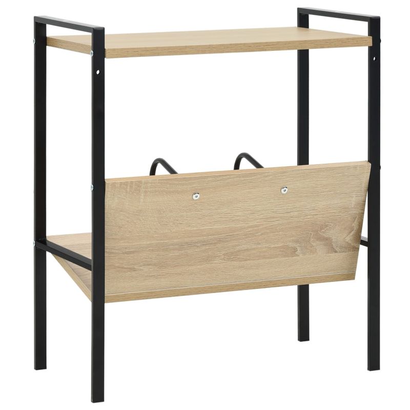 Casa si Gradina - Mobilier - Biblioteci si rafturi - Biblioteci - Etajera carti 2 rafturi negru/stejar 52x28x59 cm lemn prelucrat - Infinity.ro