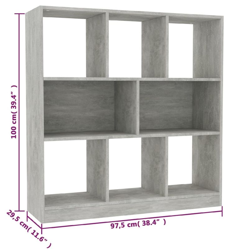 Casa si Gradina - Mobilier - Biblioteci si rafturi - Biblioteci - Biblioteca, gri beton, 97,5x29,5x100 cm, PAL - Infinity.ro