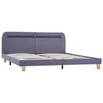 Casa si Gradina - Mobilier - Paturi si accesorii - Paturi - Cadru pat cu LED-uri, gri deschis, 160x200 cm, material textil - Infinity.ro