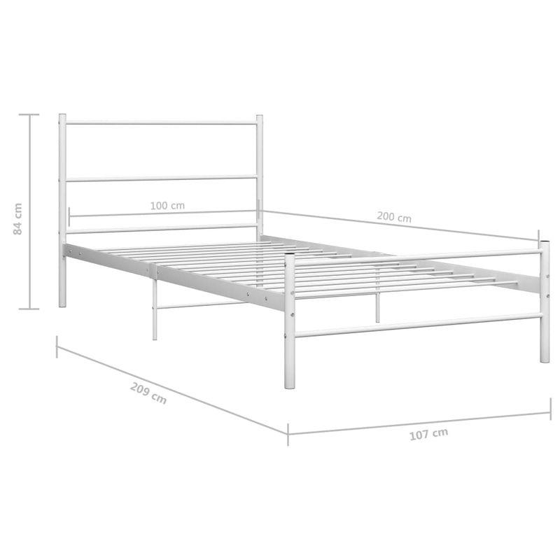 Casa si Gradina - Mobilier - Paturi si accesorii - Paturi - Cadru de pat, alb, 100 x 200 cm, metal - Infinity.ro