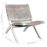 Casa si Gradina - Mobilier - Scaune si fotolii - Fotolii - Fotoliu relaxare, alb & natural, ratan kubu & lemn masiv de mahon - Infinity.ro
