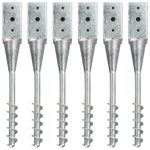 Casa si Gradina - Gradinarit si plante - Unelte gradinarit - Accesorii pentru unelte gradinarit - Tarusi de sol, 6 buc., argintiu, 7x7x56 cm, otel galvanizat - Infinity.ro