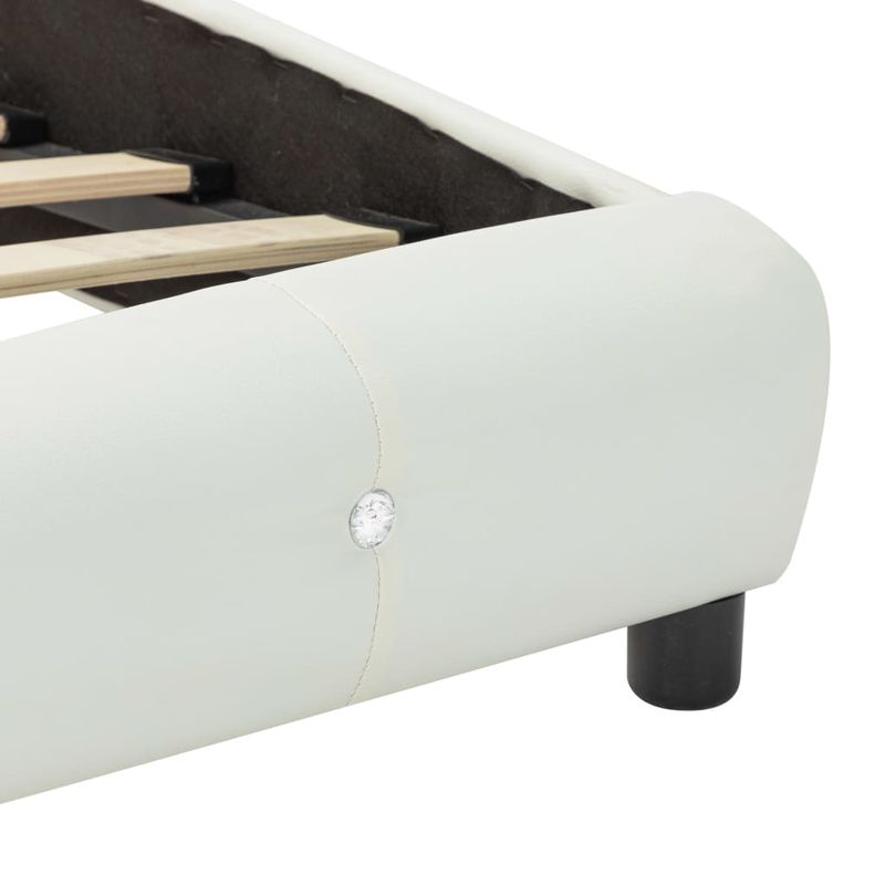 Casa si Gradina - Mobilier - Paturi si accesorii - Paturi - Cadru de pat cu LED, alb, 90 x 200 cm, piele ecologica - Infinity.ro