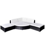 Casa si Gradina - Gradina si terasa - Mobilier exterior - Seturi mobila gradina - Set mobilier de gradina cu perne, 6 piese, negru, poliratan - Infinity.ro