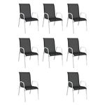 Casa si Gradina - Gradina si terasa - Mobilier exterior - Seturi mobila gradina - Set mobilier de exterior, 9 piese, negru, otel - Infinity.ro