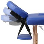 Ingrijire personala si Cosmetice - Sanatate si wellness - Articole wellness - Fotolii de masaj - Masa masaj pliabila, 2 zone, albastru, cadru de lemn - Infinity.ro