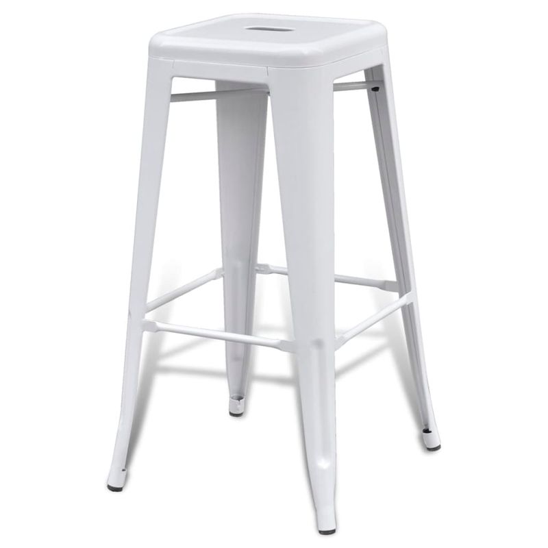 Casa si Gradina - Mobilier - Scaune si fotolii - Scaune - Scaune de bar, 2 buc., alb, otel - Infinity.ro
