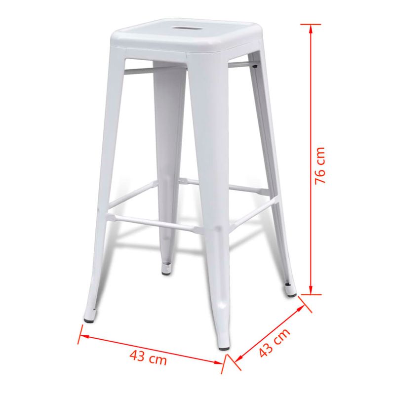 Casa si Gradina - Mobilier - Scaune si fotolii - Scaune - Scaune de bar, 2 buc., alb, otel - Infinity.ro