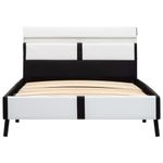 Casa si Gradina - Mobilier - Paturi si accesorii - Paturi - Cadru de pat cu LED, alb si negru, 90x200 cm, piele ecologica - Infinity.ro