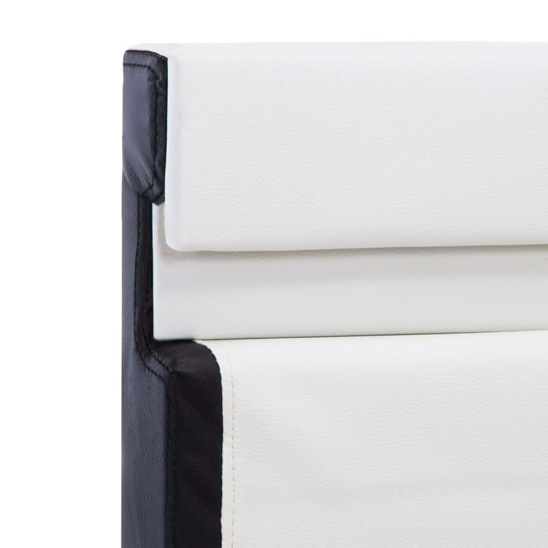 Casa si Gradina - Mobilier - Paturi si accesorii - Paturi - Cadru de pat cu LED, alb si negru, 90x200 cm, piele ecologica - Infinity.ro