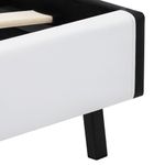 Casa si Gradina - Mobilier - Paturi si accesorii - Paturi - Cadru de pat cu LED, alb si negru, 90x200 cm, piele ecologica - Infinity.ro