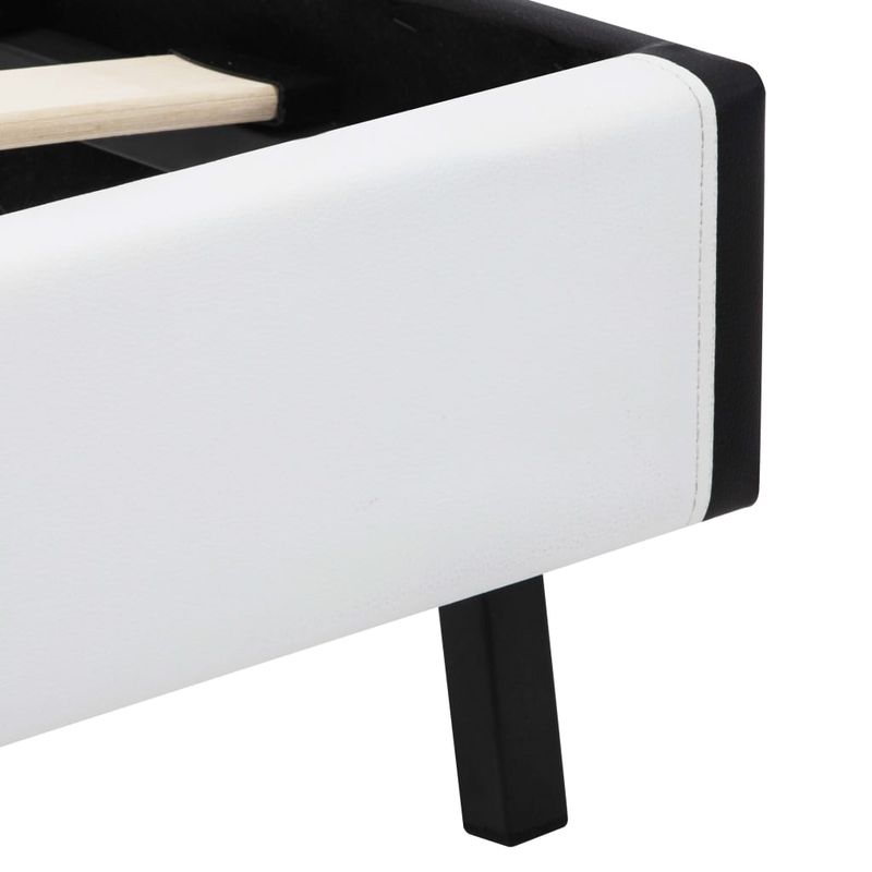 Casa si Gradina - Mobilier - Paturi si accesorii - Paturi - Cadru de pat cu LED, alb si negru, 90x200 cm, piele ecologica - Infinity.ro