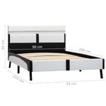 Casa si Gradina - Mobilier - Paturi si accesorii - Paturi - Cadru de pat cu LED, alb si negru, 90x200 cm, piele ecologica - Infinity.ro