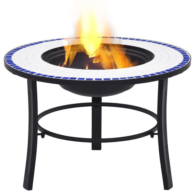 Casa si Gradina - Termice - Sobe, Seminee si accesorii - Seminee - Vatra de foc cu mozaic, albastru si alb, 68 cm, ceramica - Infinity.ro