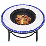 Casa si Gradina - Termice - Sobe, Seminee si accesorii - Seminee - Vatra de foc cu mozaic, albastru si alb, 68 cm, ceramica - Infinity.ro