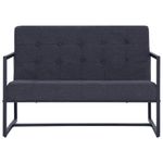 Casa si Gradina - Mobilier - Canapele si coltare - Canapele - Canapea cu 2 locuri si cotiere, gri inchis, otel/textil - Infinity.ro