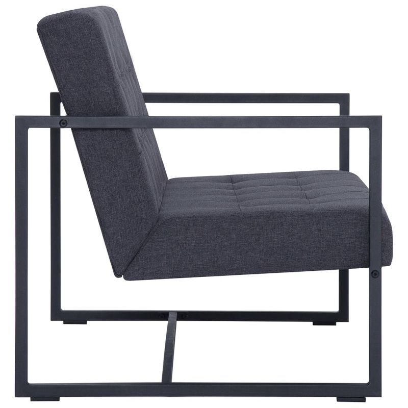 Casa si Gradina - Mobilier - Canapele si coltare - Canapele - Canapea cu 2 locuri si cotiere, gri inchis, otel/textil - Infinity.ro