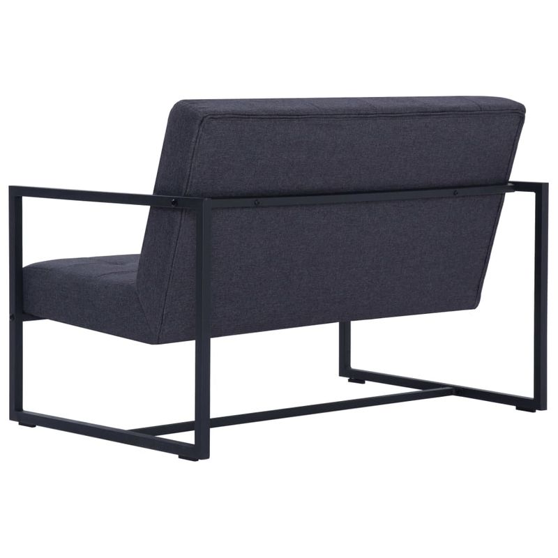 Casa si Gradina - Mobilier - Canapele si coltare - Canapele - Canapea cu 2 locuri si cotiere, gri inchis, otel/textil - Infinity.ro