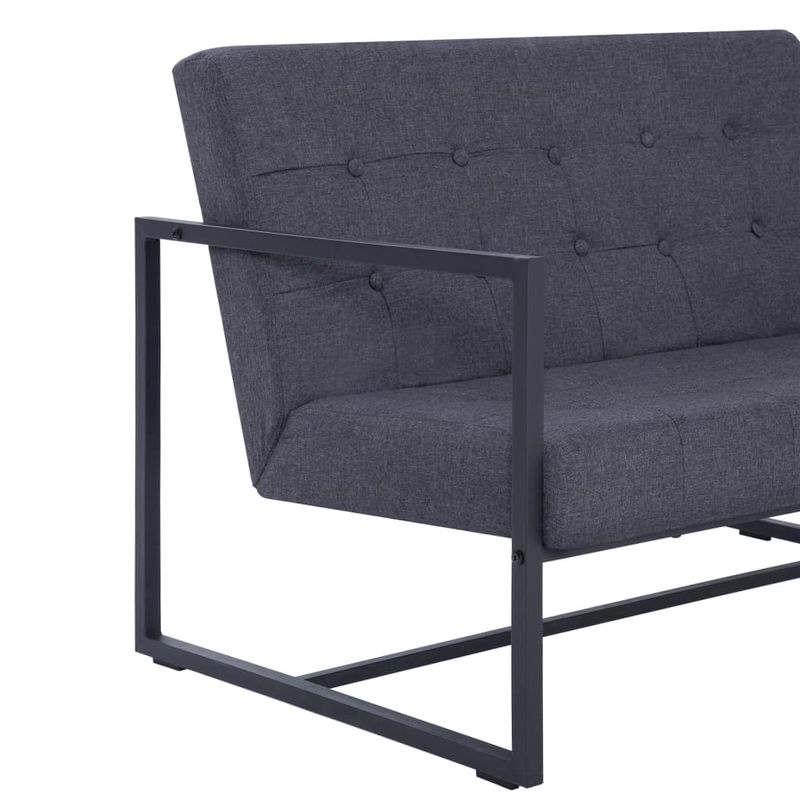 Casa si Gradina - Mobilier - Canapele si coltare - Canapele - Canapea cu 2 locuri si cotiere, gri inchis, otel/textil - Infinity.ro