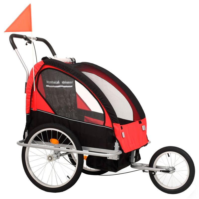 Sport si Outdoor - Ciclism - Accesorii pentru biciclete - Remorci biciclete - Remorca bicicleta & carucior 2-in-1, negru si rosu - Infinity.ro