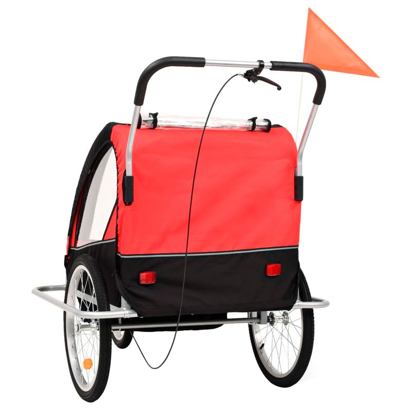 Sport si Outdoor - Ciclism - Accesorii pentru biciclete - Remorci biciclete - Remorca bicicleta & carucior 2-in-1, negru si rosu - Infinity.ro