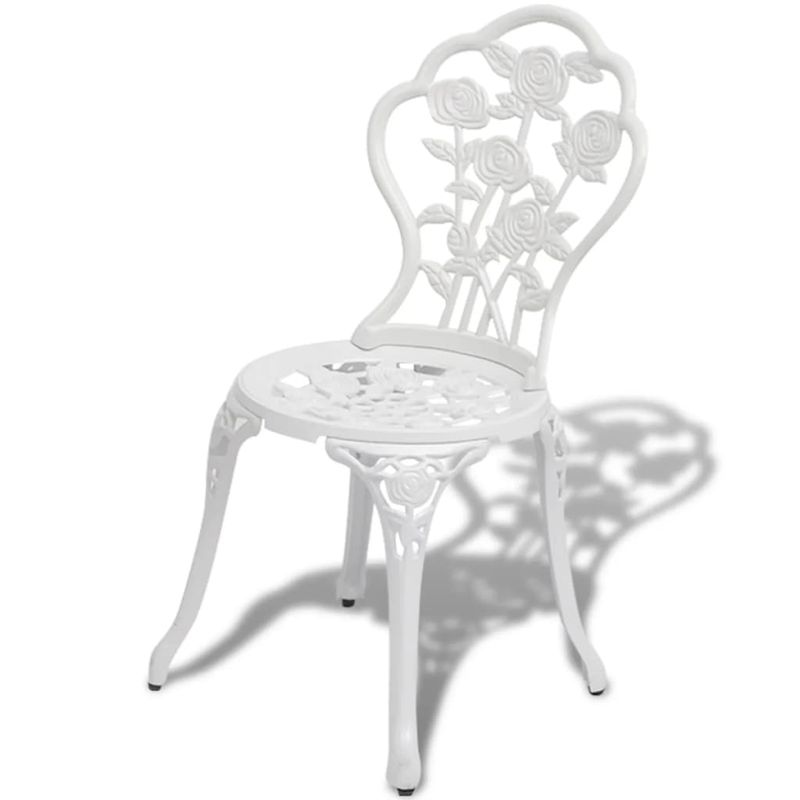 Casa si Gradina - Gradina si terasa - Mobilier exterior - Scaune si sezlonguri gradina - Scaune bistro, 2 buc., alb, aluminiu turnat - Infinity.ro