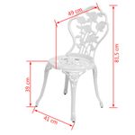 Casa si Gradina - Gradina si terasa - Mobilier exterior - Scaune si sezlonguri gradina - Scaune bistro, 2 buc., alb, aluminiu turnat - Infinity.ro