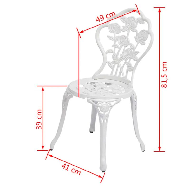 Casa si Gradina - Gradina si terasa - Mobilier exterior - Scaune si sezlonguri gradina - Scaune bistro, 2 buc., alb, aluminiu turnat - Infinity.ro