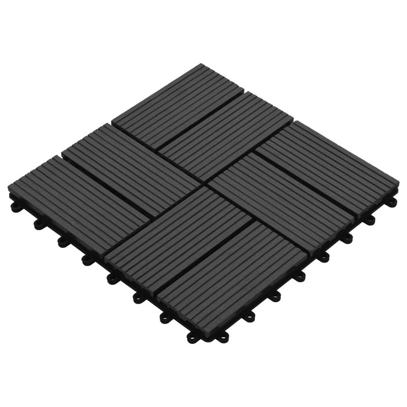 Casa si Gradina - Constructii - Parchet si pardoseli interioare - Parchet si pardoseli - Placi WPC, 22 buc., negru, 30 x 30 cm, WPC, 2 mp, model 3 - Infinity.ro