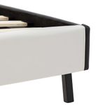 Casa si Gradina - Mobilier - Paturi si accesorii - Paturi - Pat cu saltea, alb si negru, 90 x 200 cm, piele ecologica - Infinity.ro